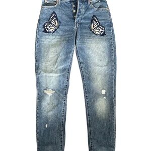 Lucky Brand Butterfly embroidered jeans
